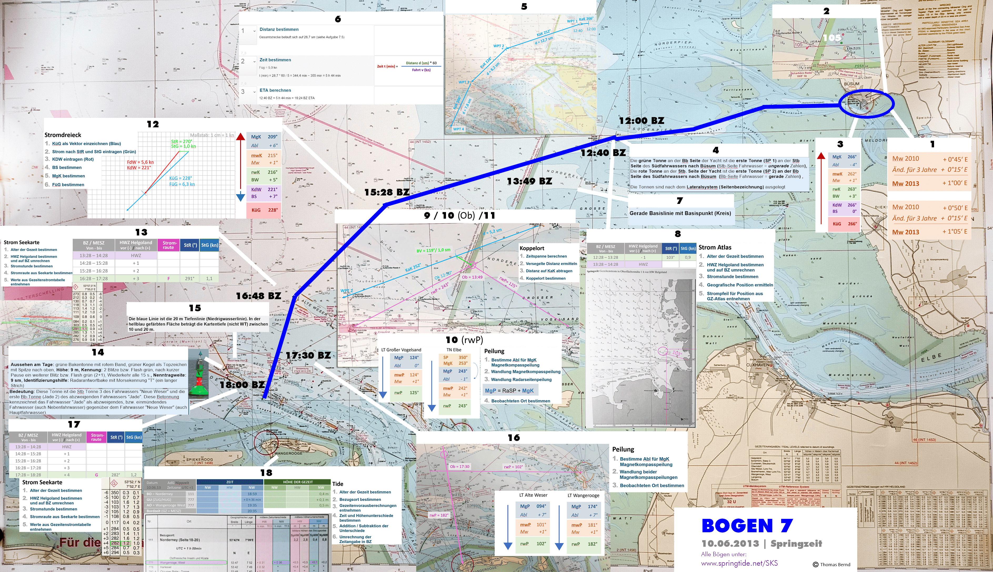 Törn des SKS Navigationsaufgabe und 7 Prüfungsbogen 7 von Büsum nach Wangerooge